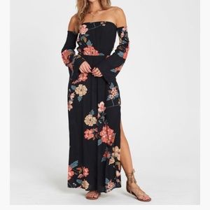 Billabong Crystal Flower Off-The-Shoulder Maxi Dress